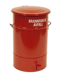 Ildsikker avfallsdunk - 70 liter med pedal