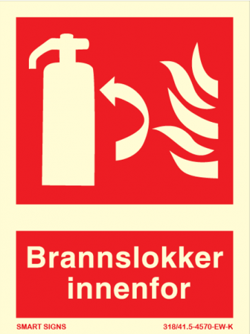 Skilt - brannslukker innenfor