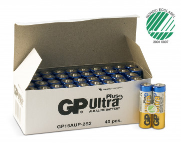 GP Ultra Plus Alkaline AA-batteri - 15AUP/LR6, 2-pakk