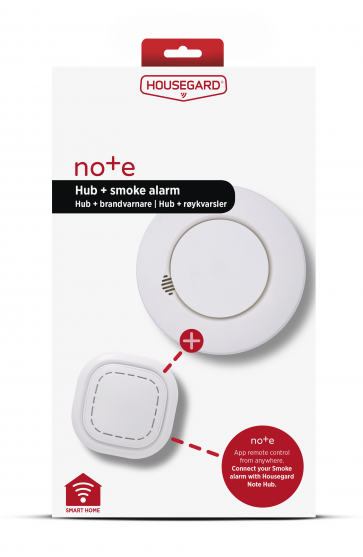 Housegard Note - Startkit - Hub og WiFi røykvarsler m/app