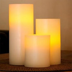 Flammeløse lys, rustikk, SafeCandle 15 x 7,5 cm cremehvit