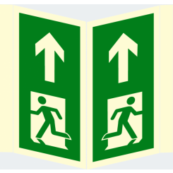 Skilt - Nødutgang - plogskilt - løpende mann