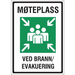 Skilt - Møtepunkt - Skilt for utebruk (ikke etterlysende). 