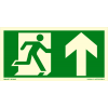 Skilt - Nødutgang - Pil opp - Løpende mann